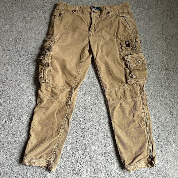 Polo by Ralph Lauren Other - Polo Ralph Lauren 36 Vintage Corduroy Military Tactical Cargo Pants Multi Pocket